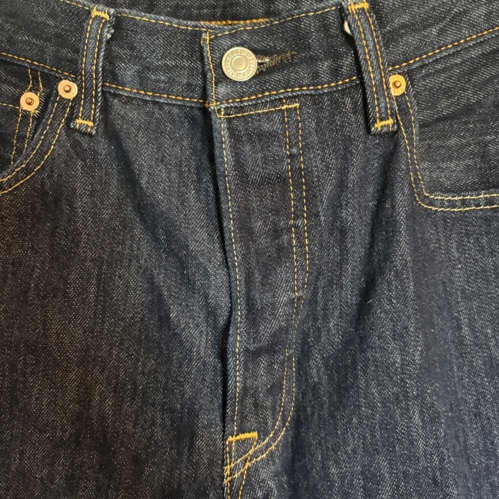 Y2K Men's Levis 501 Original Fit Straight Leg Indigo Blue Button Fly Jeans 32x34 - Picture 5 of 15